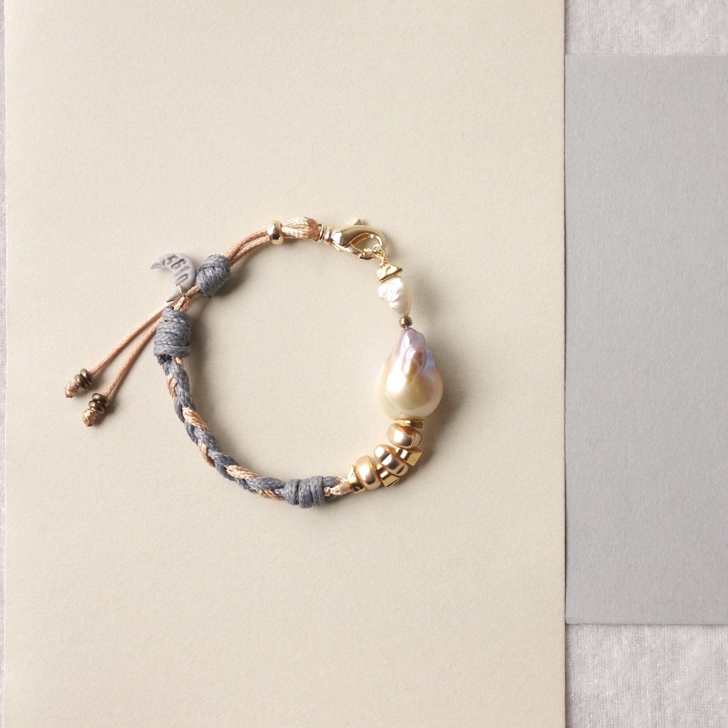 Gray Sand Braided Baroque Pearl Bracelet - 5610 LUNATIC