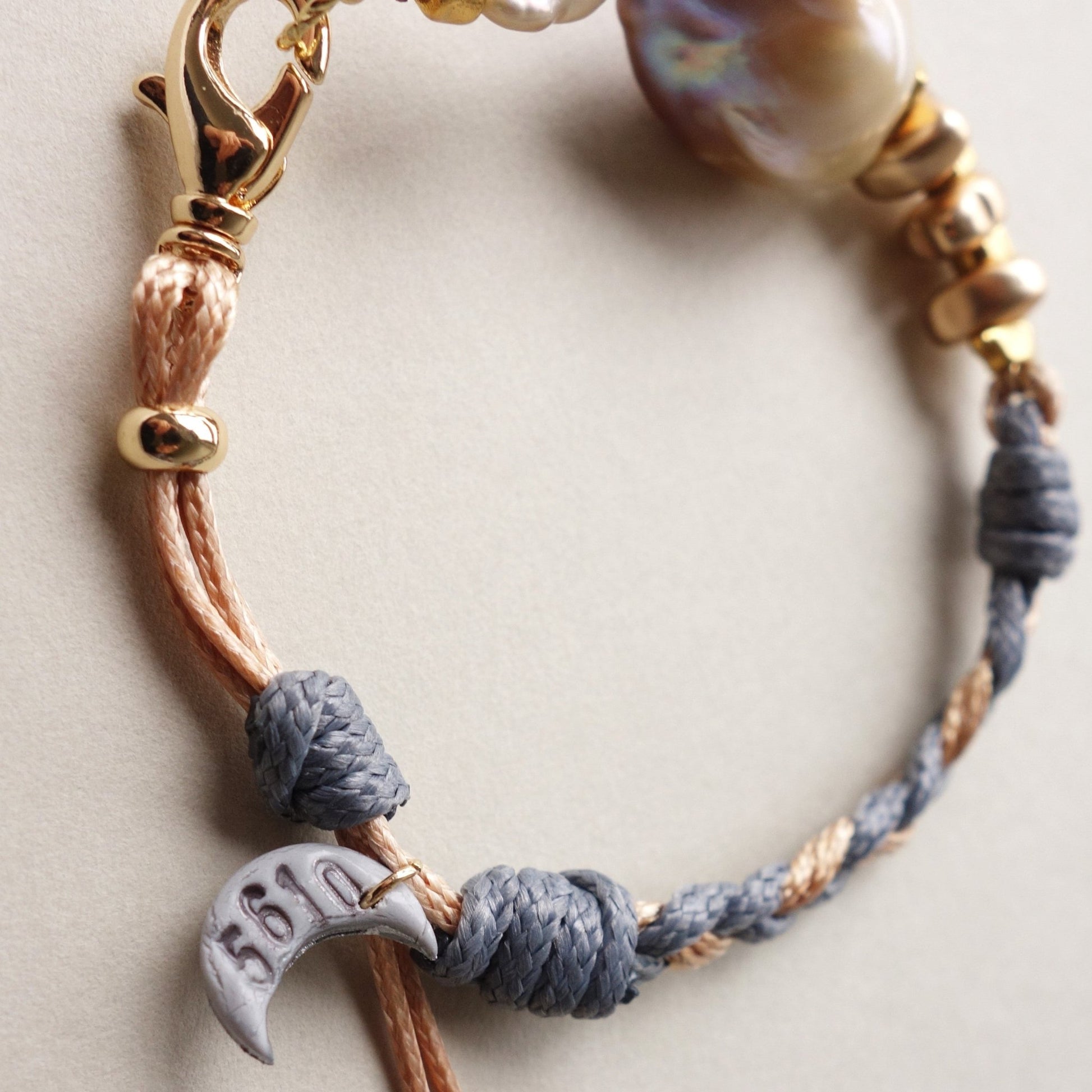 Gray Sand Braided Baroque Pearl Bracelet - 5610 LUNATIC