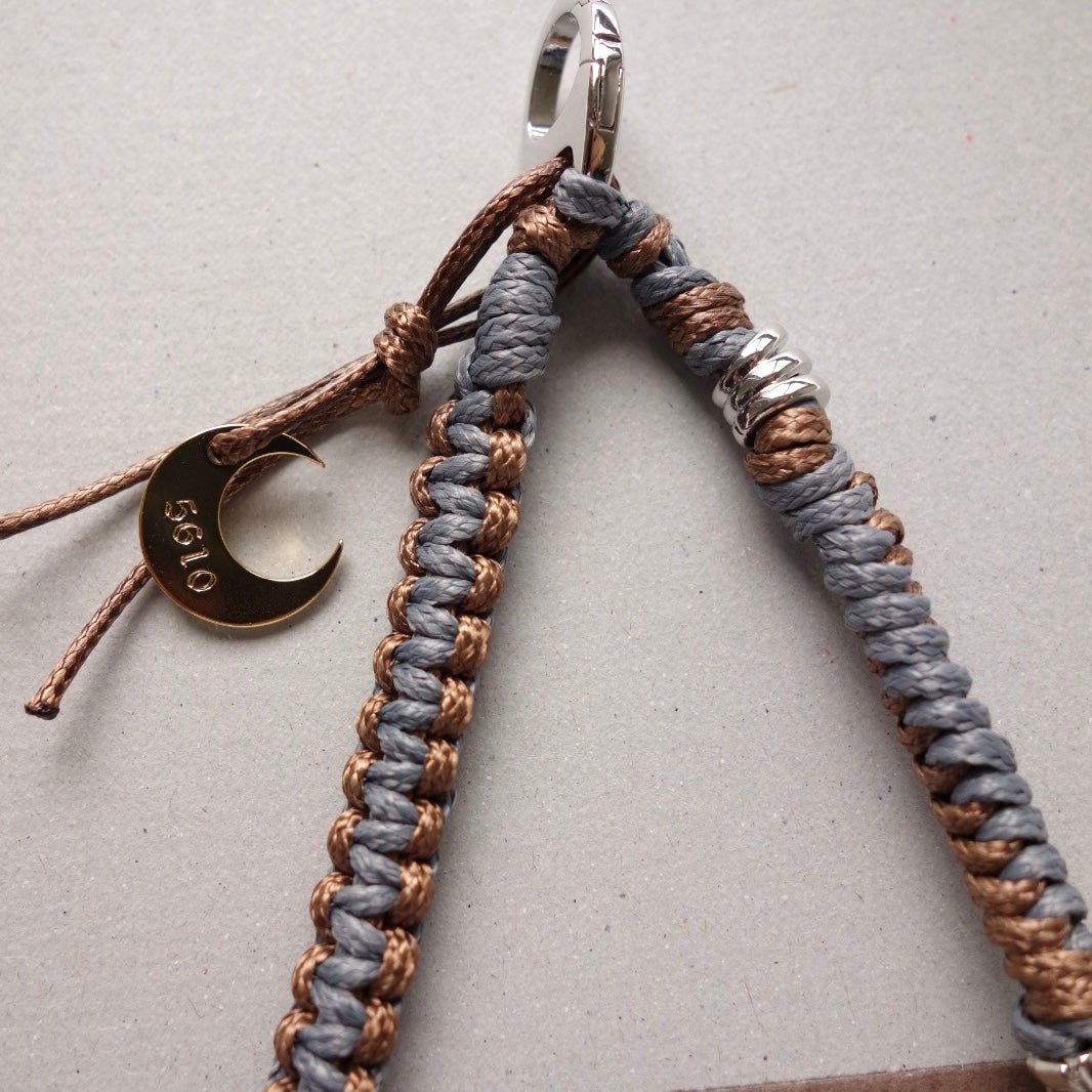 Grey Chalcedony & Lapis Woven Phone Strap - 5610 LUNATIC