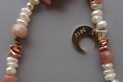 Heliantha Phone Strap with Golden Pearl & Sunstone - 5610 LUNATIC