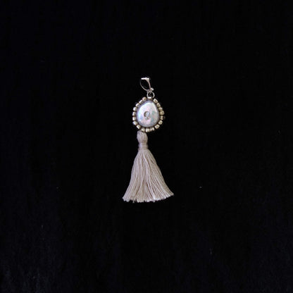 Initial Charm with Iridescence Pearl & Soft Tassel - 5610 LUNATIC