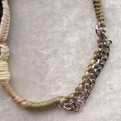 Olive White Phone Strap with Tahitian Pearl & Stones - 5610 LUNATIC