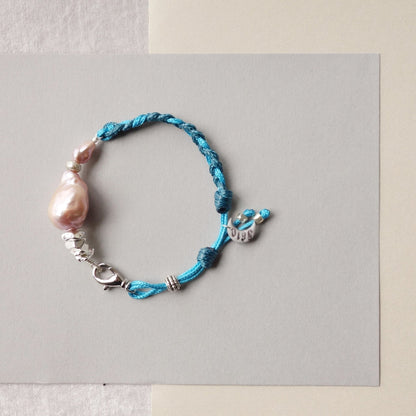Teal Two Tone Baroque Pearl Bracelet - 5610 LUNATIC
