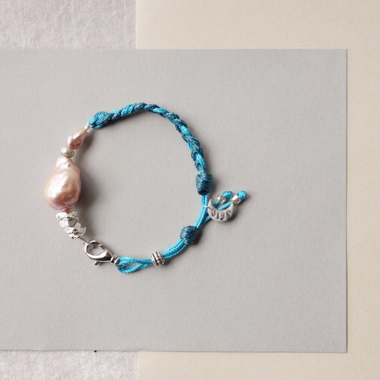 Teal Two Tone Baroque Pearl Bracelet - 5610 LUNATIC